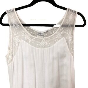 Sharon White Womens Maxi Dress Lined Embroidered Angel Fairy Romantic Coquette L